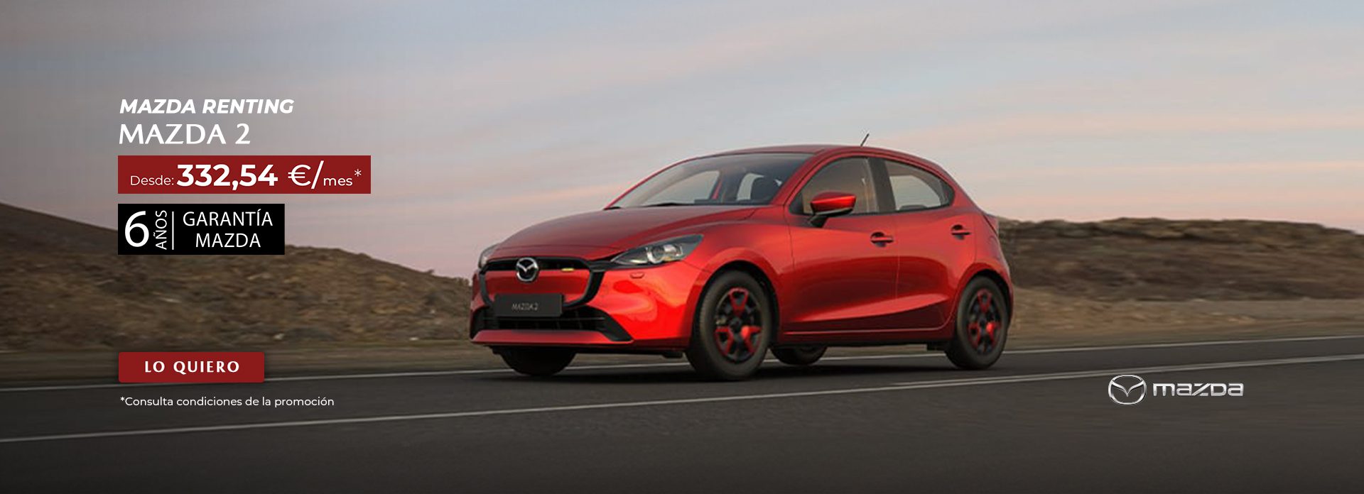 Mazda 2 desde 332,54€/mes
